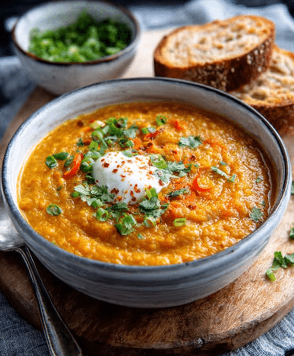Cardamom-Spiced Carrot & Lentil Soup