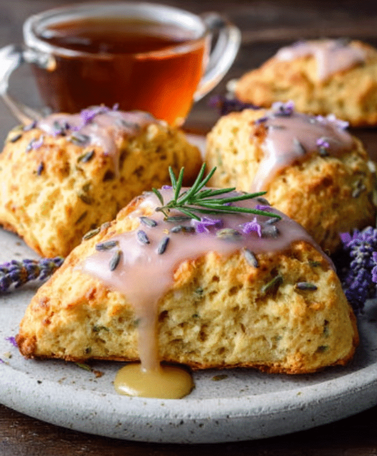 Lavender Honey Scones with Cardamom Glaze