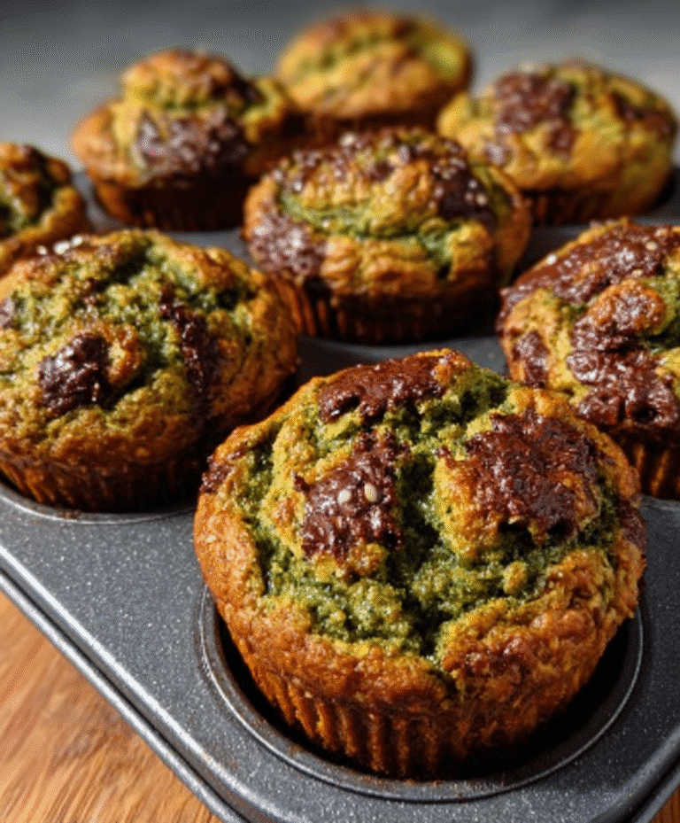 Matcha Tahini Swirl Banana Muffins