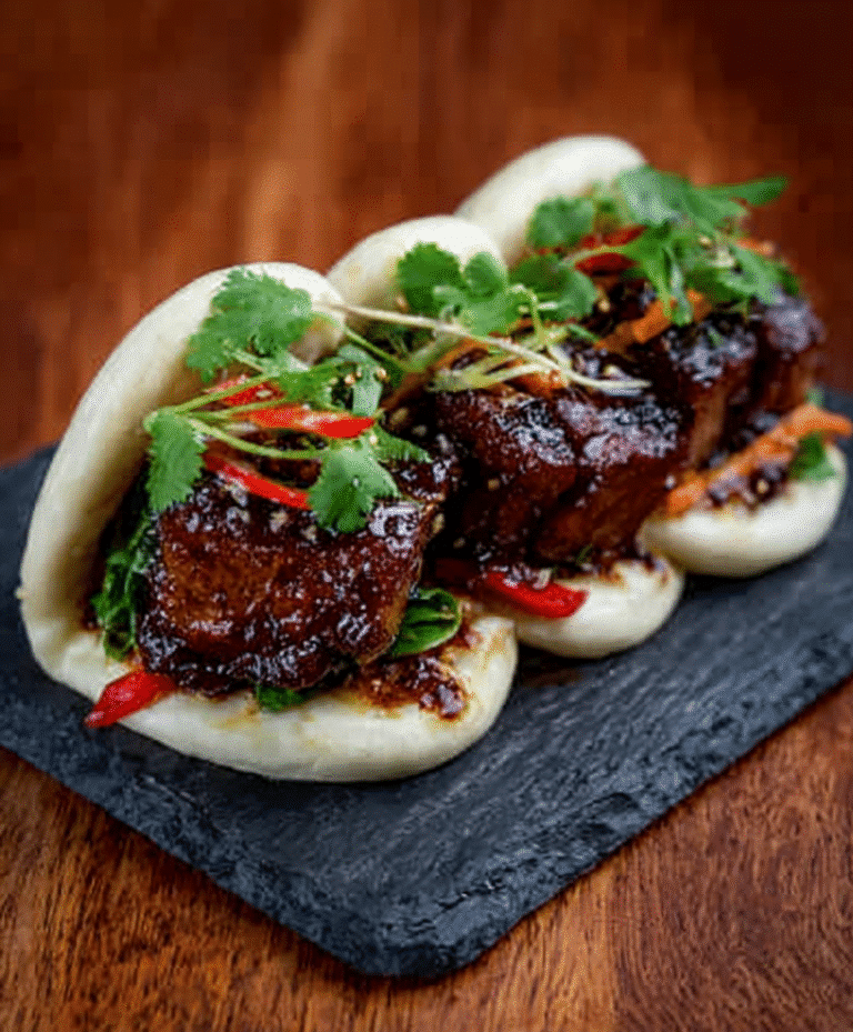 Sake-Braised Pork Belly Bao Buns