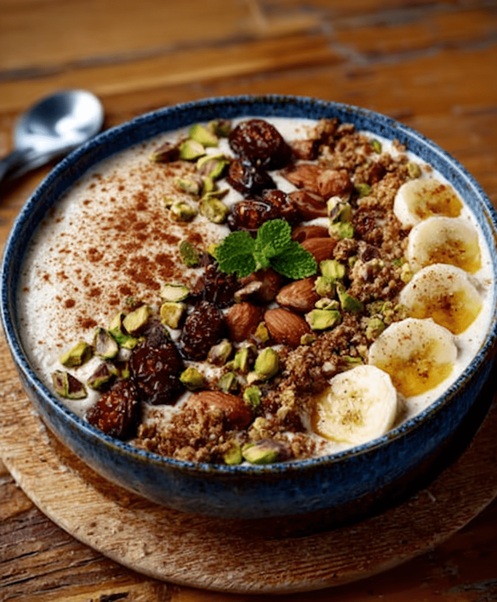 Spicy Pistachio Halva Smoothie Bowl