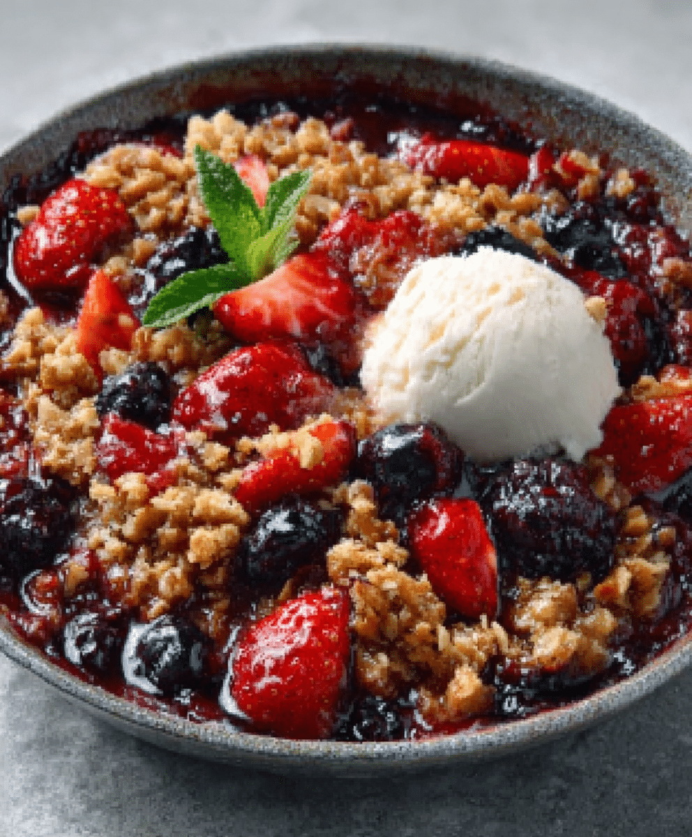 Stovetop Berry Crisp with Brown Sugar Streusel