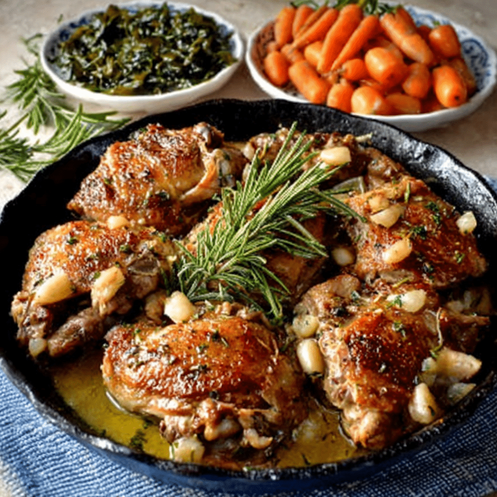 Braised Rabbit with Rosemary & Garlic
