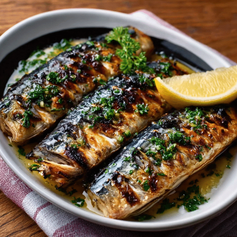 Broiled Mackerel with Lemon Butter Sauce