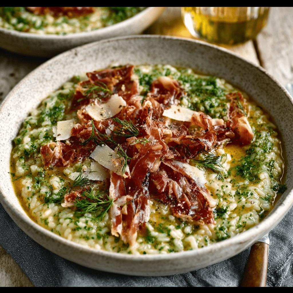 Fennel & Lemon Risotto with Crispy Prosciutto