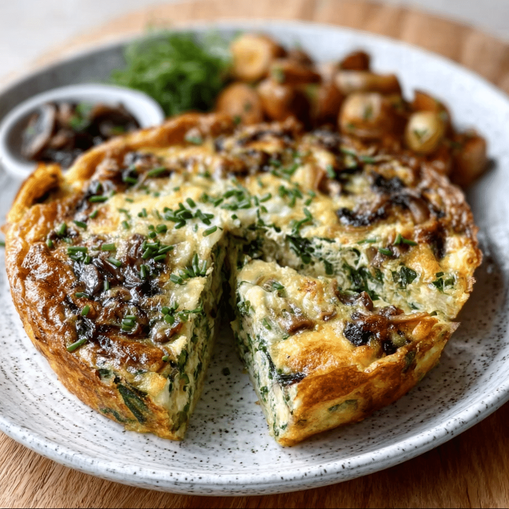Foraged Wild Garlic & Mushroom Frittata