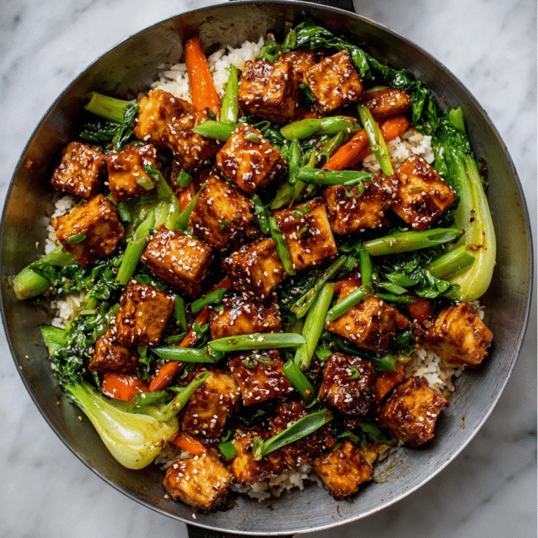 Ginger-Sesame Glazed Tofu & Bok Choy Stir Fry