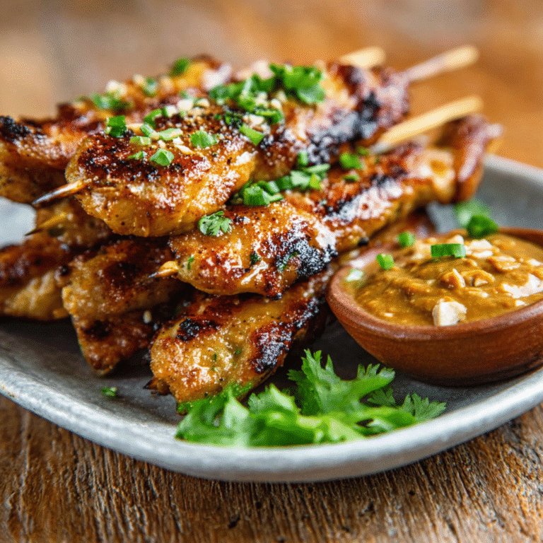 Keto Chicken Satay with Peanut Dipping Sauce