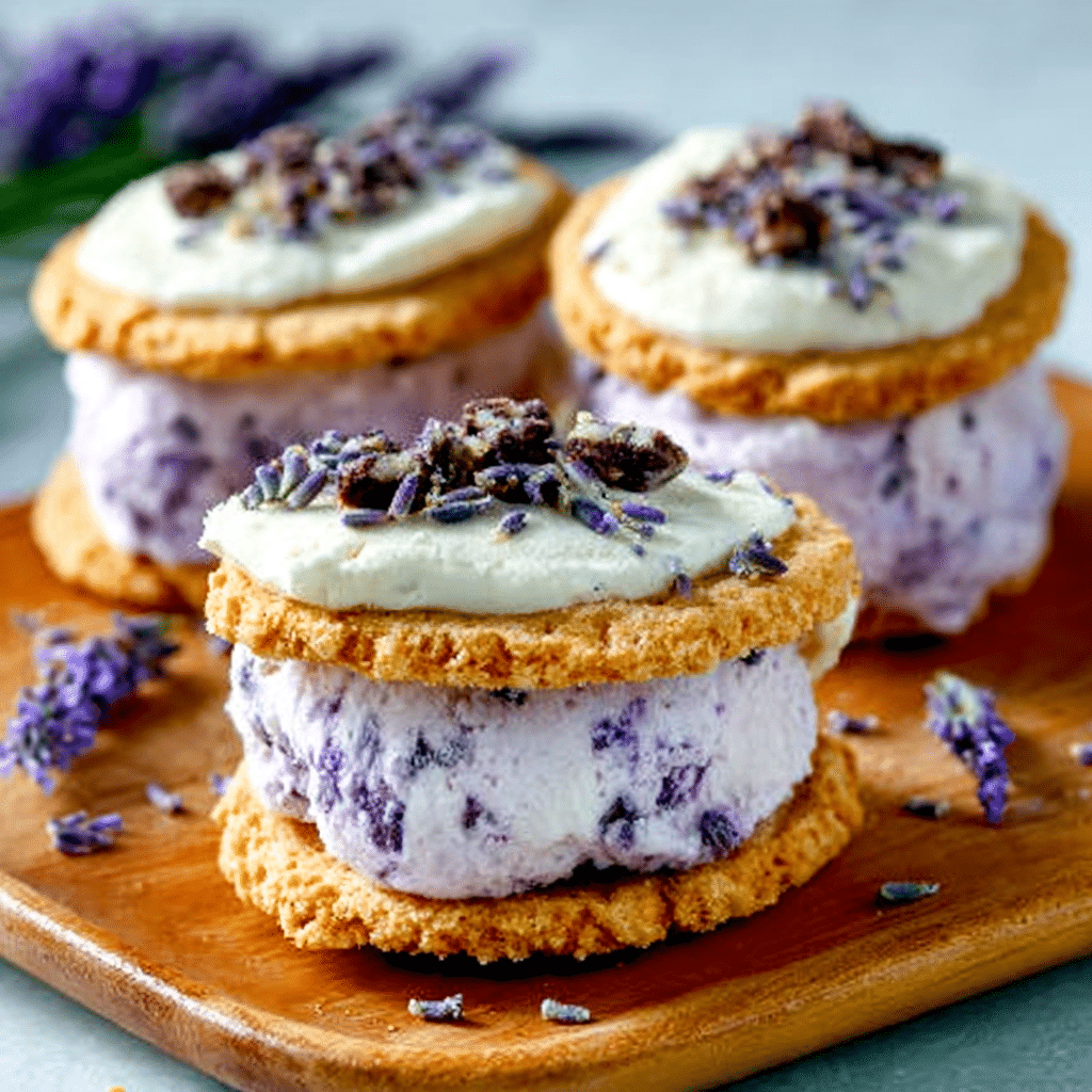 Lavender Vanilla Bean Ice Cream Sandwiches