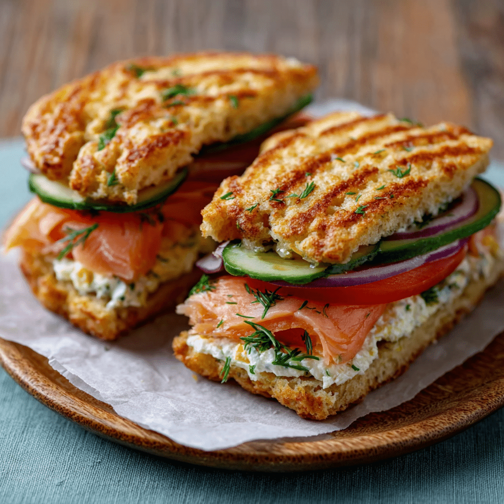 Smoked Salmon & Dill Cloud Bread Sandwiches