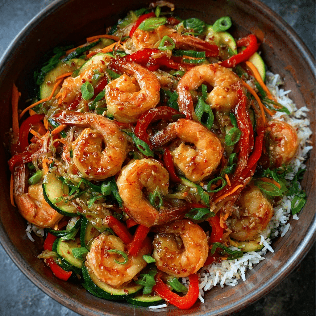 Sweet Chili Coconut Prawn & Zucchini Stir-Fry