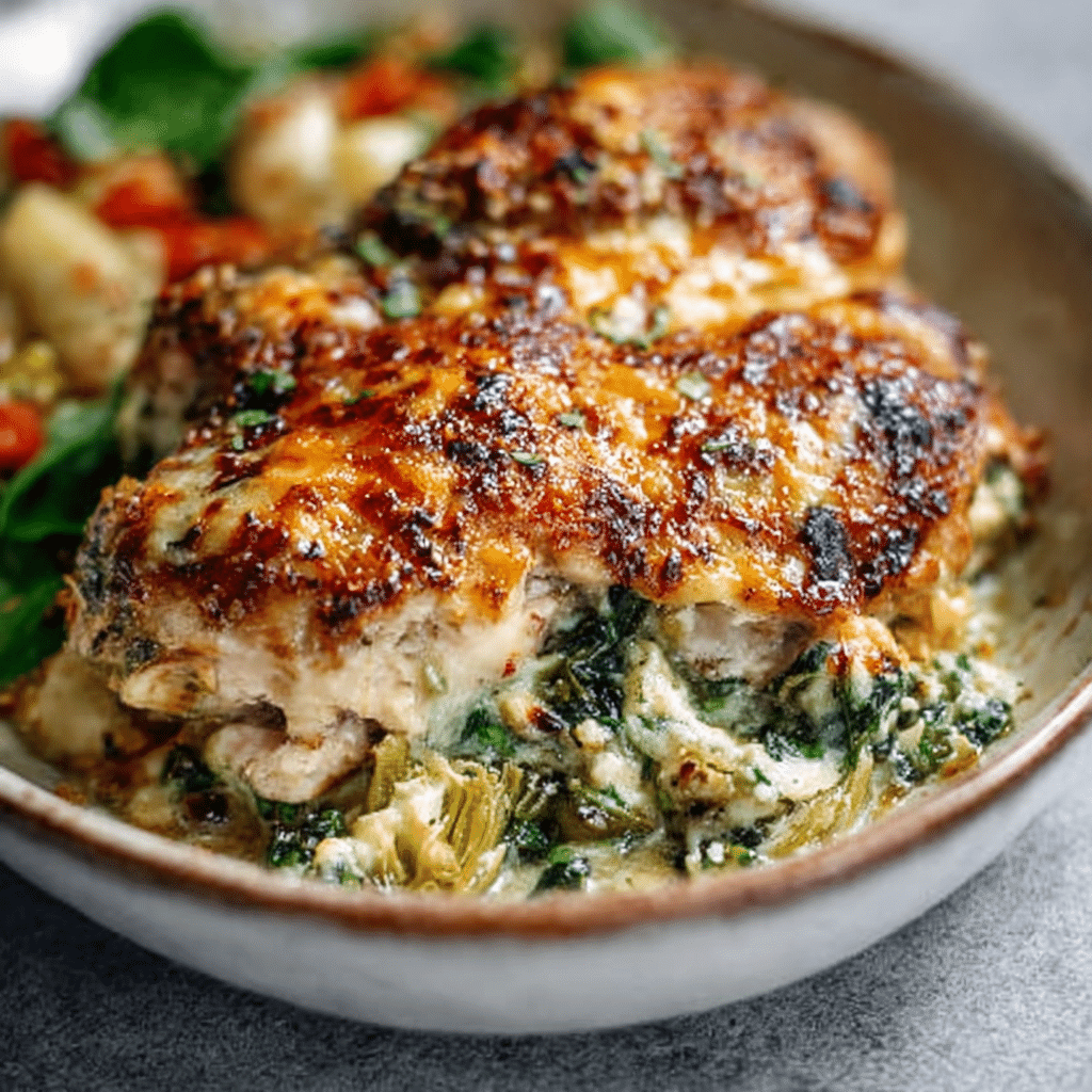 spinach artichoke chicken bake