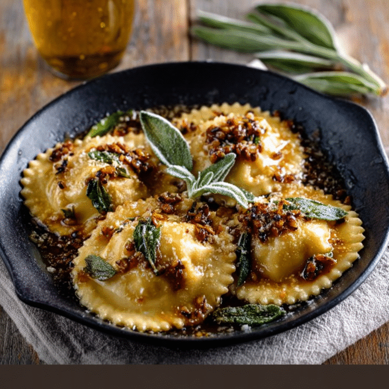 Pumpkin Ravioli with Brown Butter & Sage