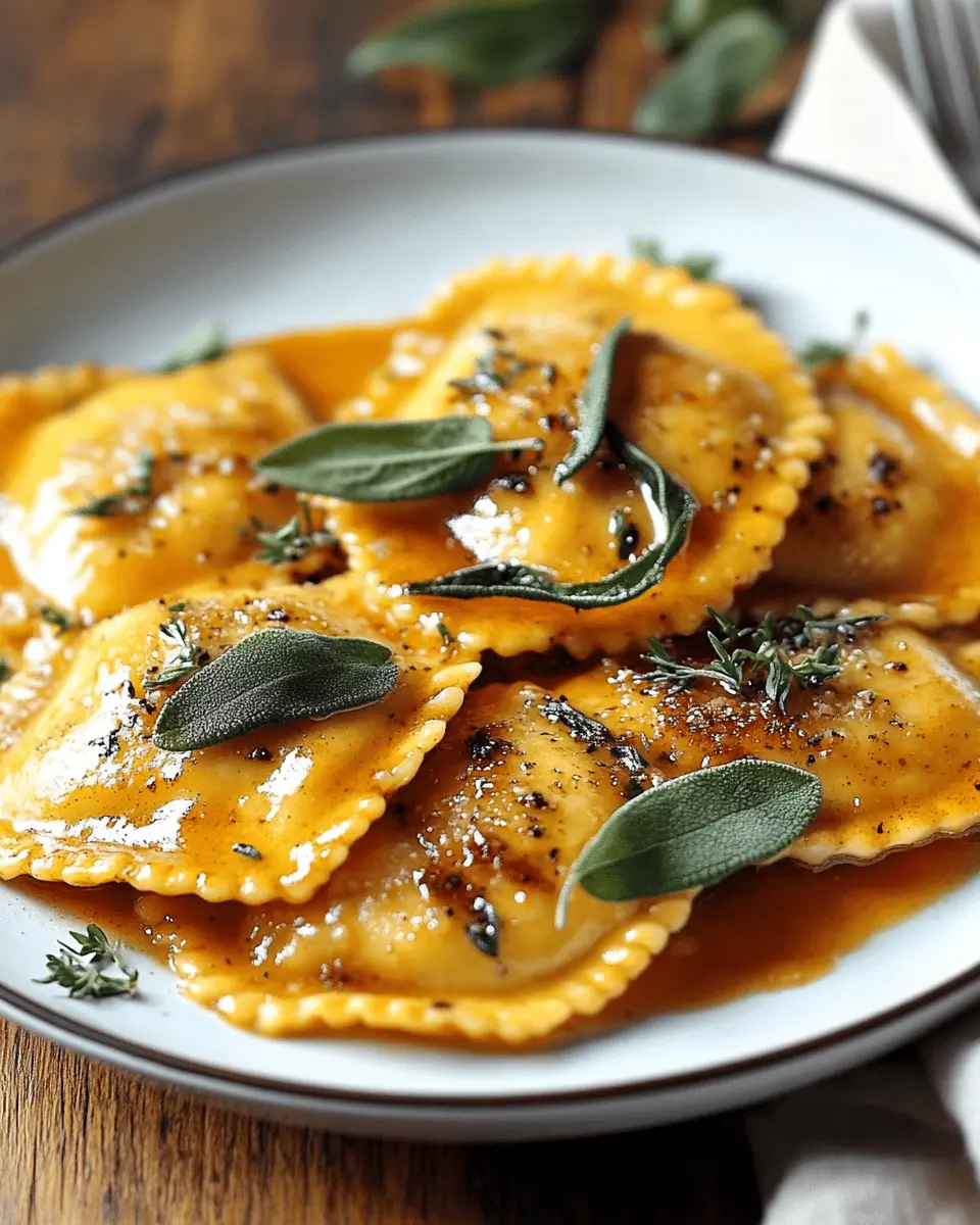 Butternut Squash Ravioli with Brown Butter Sage Sauce First Image First Image