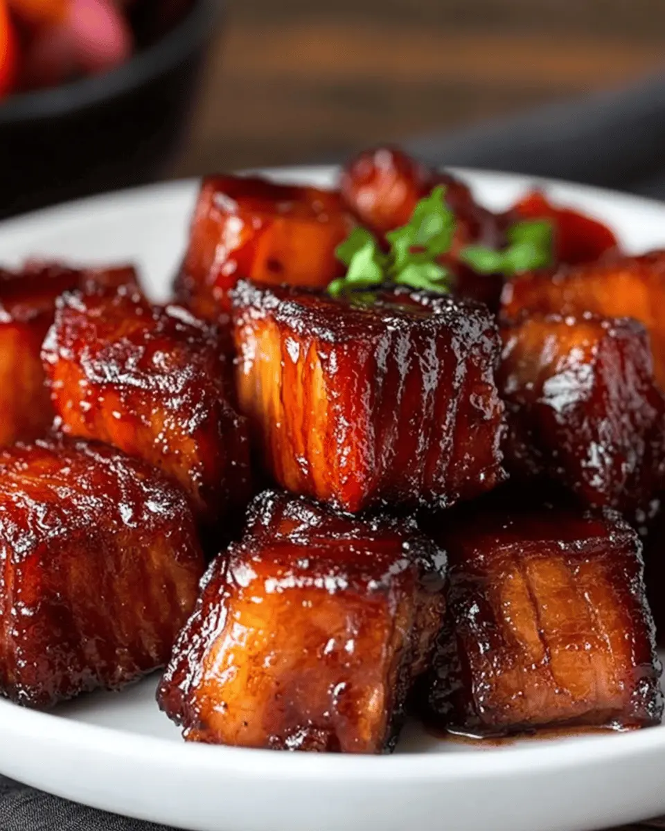 Pork Belly Burnt Ends with Smoked Glaze First Image First Image