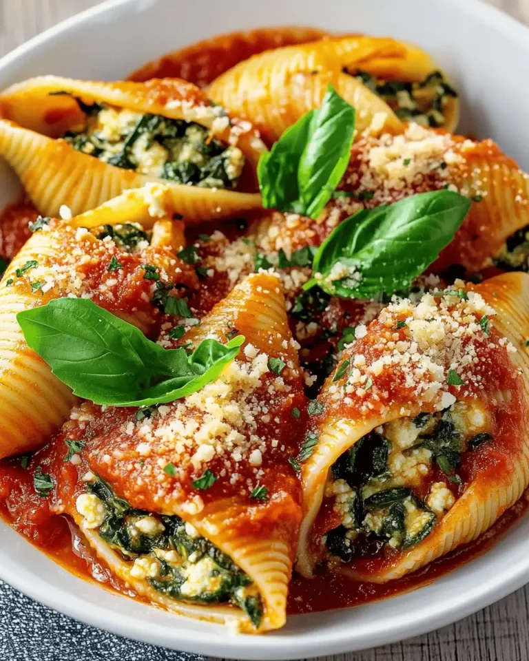 Spinach & Ricotta Stuffed Shells with Tomato Basil Sauce First Image First Image