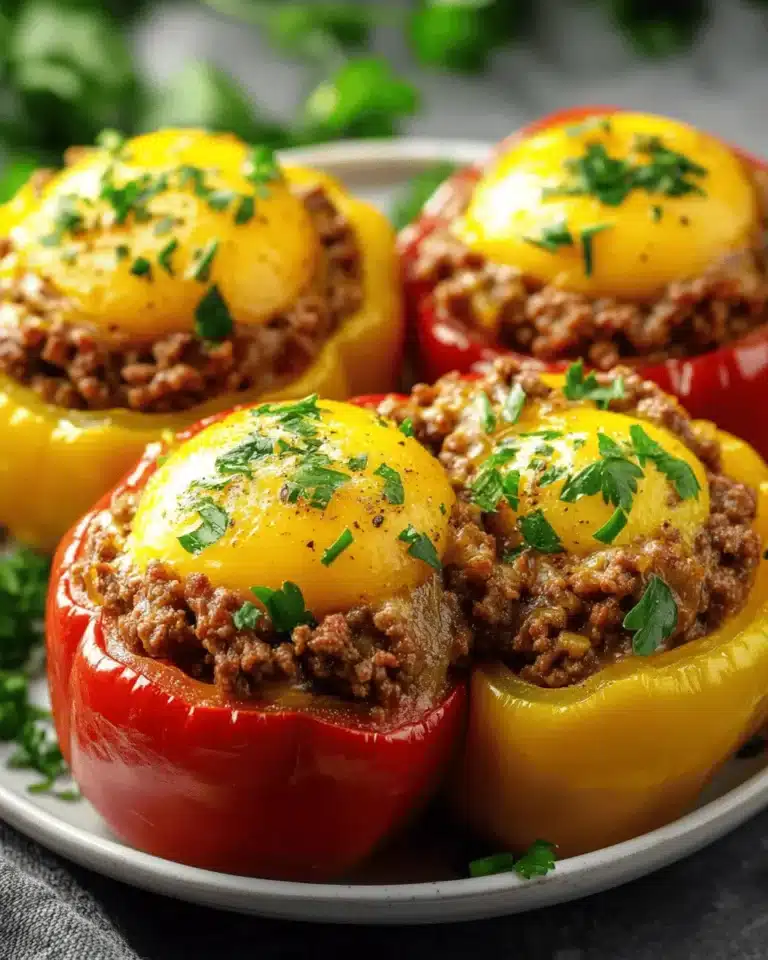 Egg-Stuffed Bell Peppers (Ground Beef Filling) First Image First Image