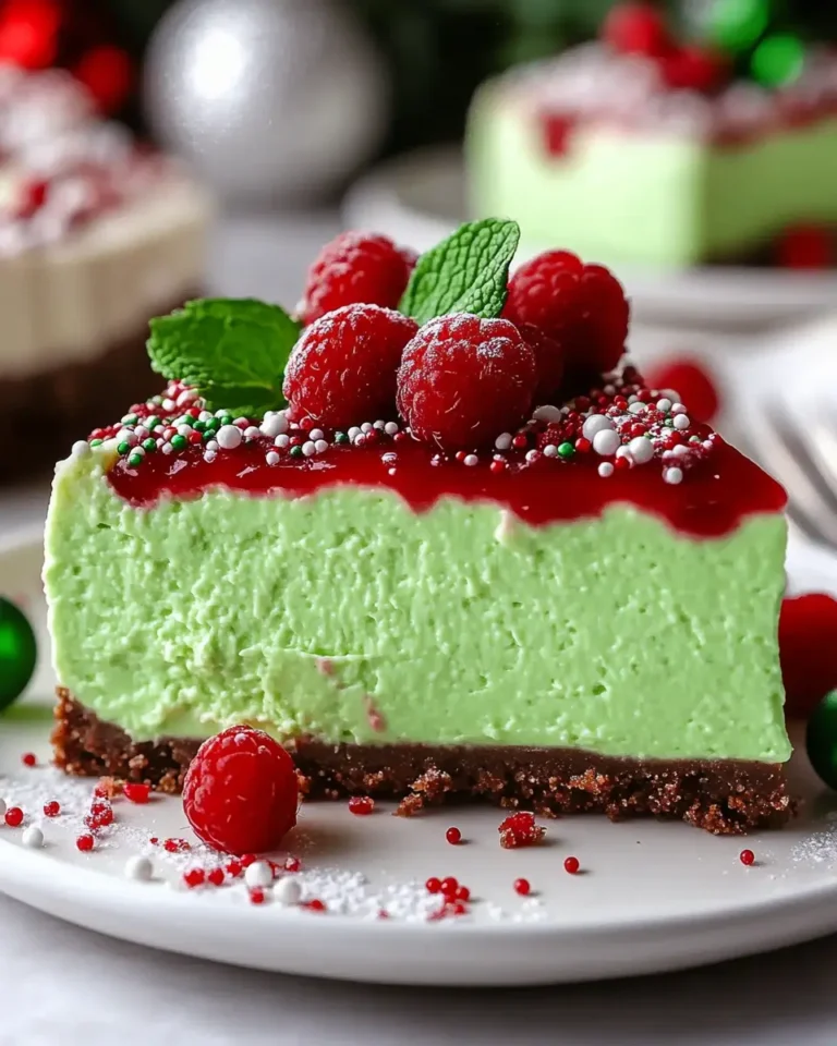 No-Bake Grinch Christmas Cheesecake First Image First Image