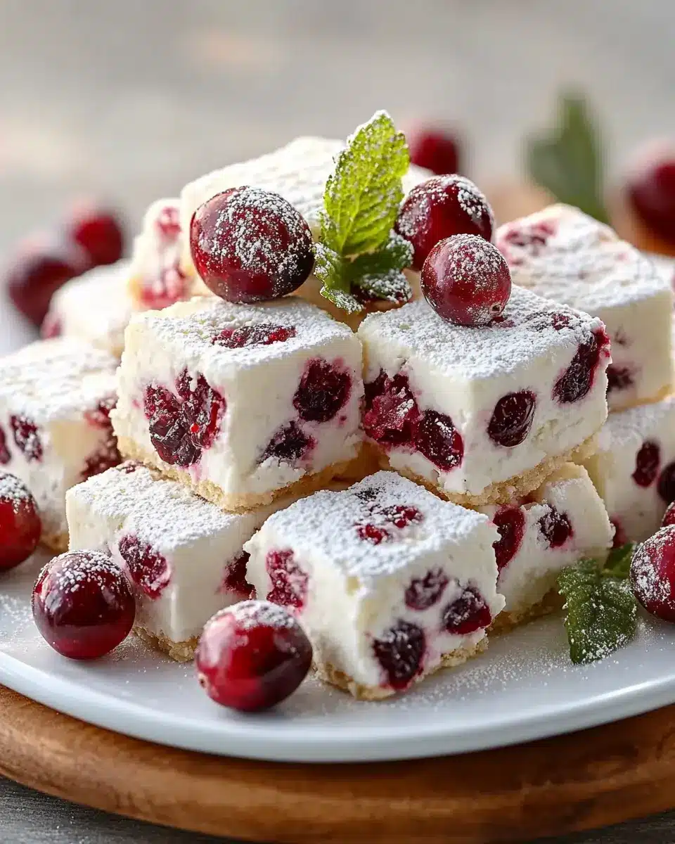 No-Bake Vanilla Cranberry Cloud Cubes First Image First Image