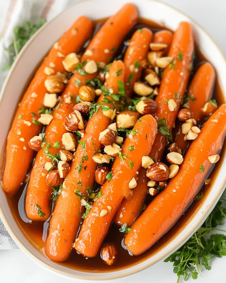 Glazed Marsala Carrots with Hazelnuts First Image First Image