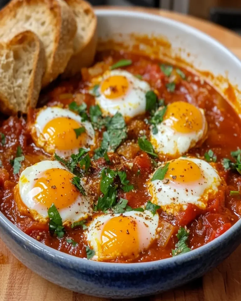 Tunisian Eggs in Tomato-Pepper Stew First Image First Image