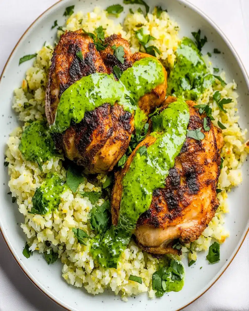 Keto Peruvian Chicken and Cauliflower Rice with Green Sauce First Image First Image