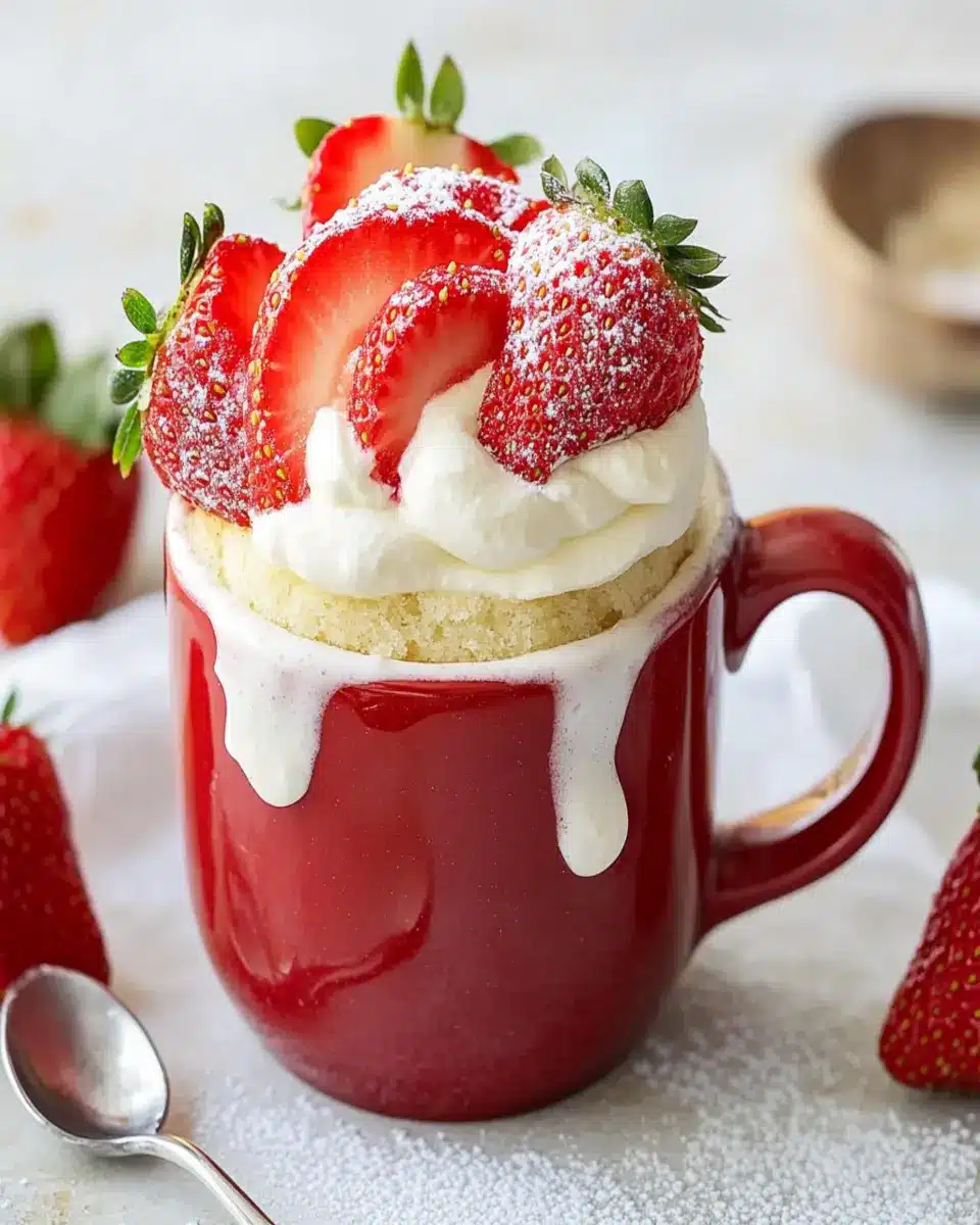 Keto Strawberries and Cream Mug Cake First Image First Image