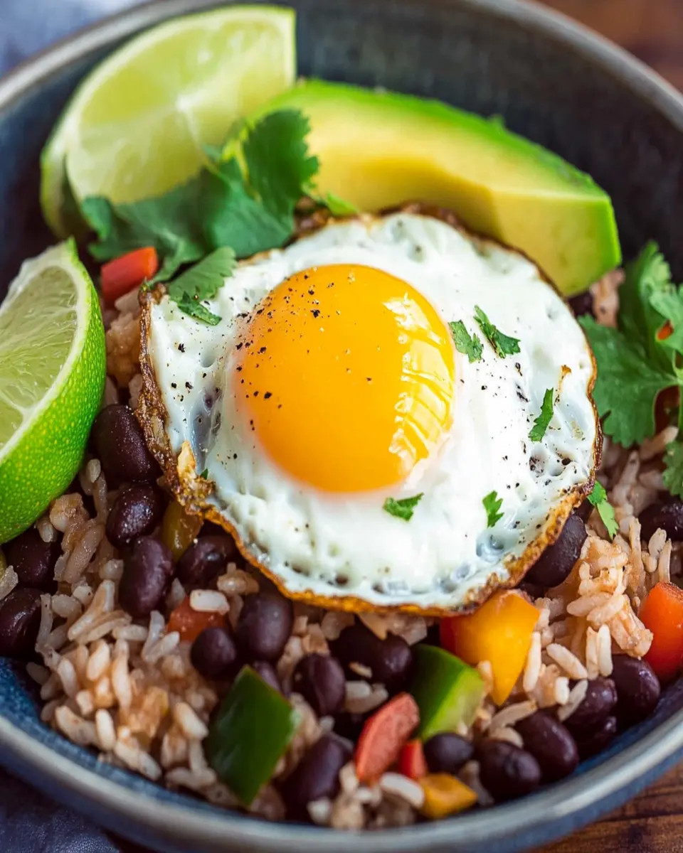 Costa Rican Rice and Beans with Fried Egg First Image First Image