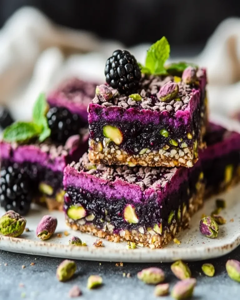 Easy Keto Blackberry Pistachio Dessert Bars First Image First Image