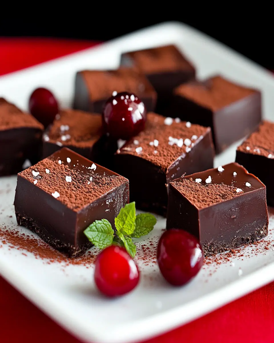 Dark Chocolate-Cherry Ganache Bars First Image First Image
