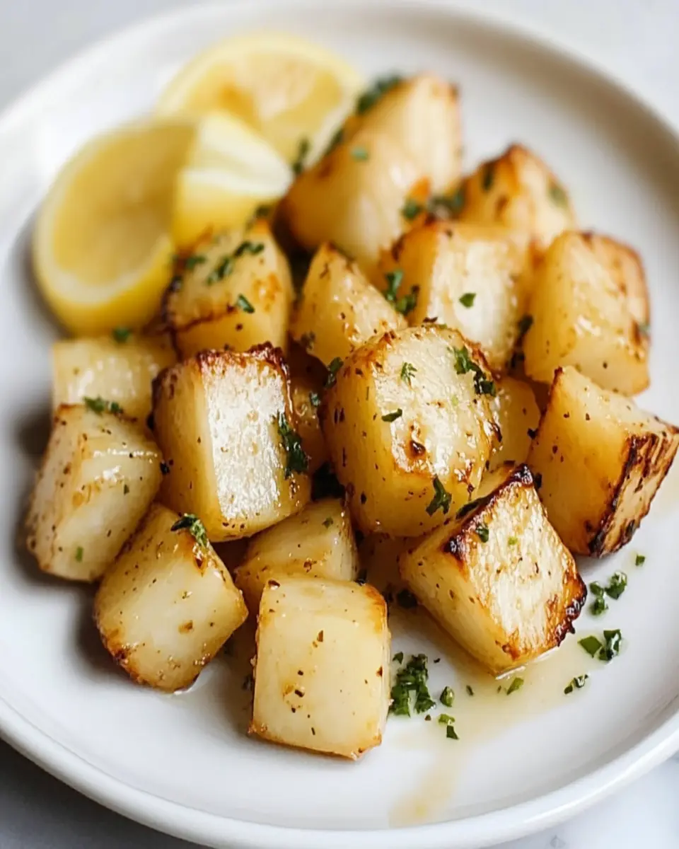 Honey Lemon Roasted Kohlrabi First Image First Image