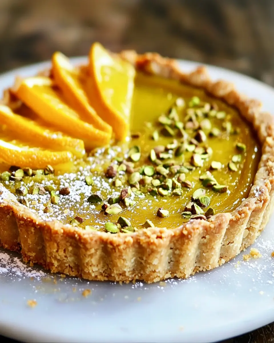 Orange Cardamom Tart with Pistachio Crust First Image First Image