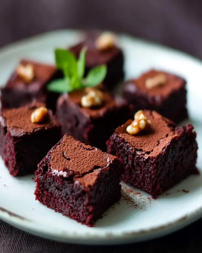 Oat Flour Beet Brownies (egg-free) First Image First Image