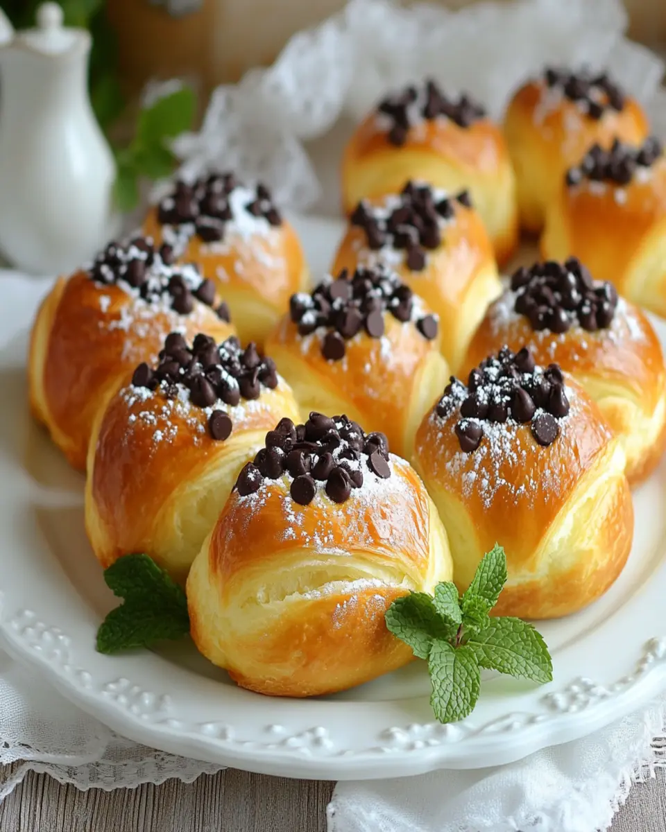 chocolate chip vanilla custard brioches First Image First Image