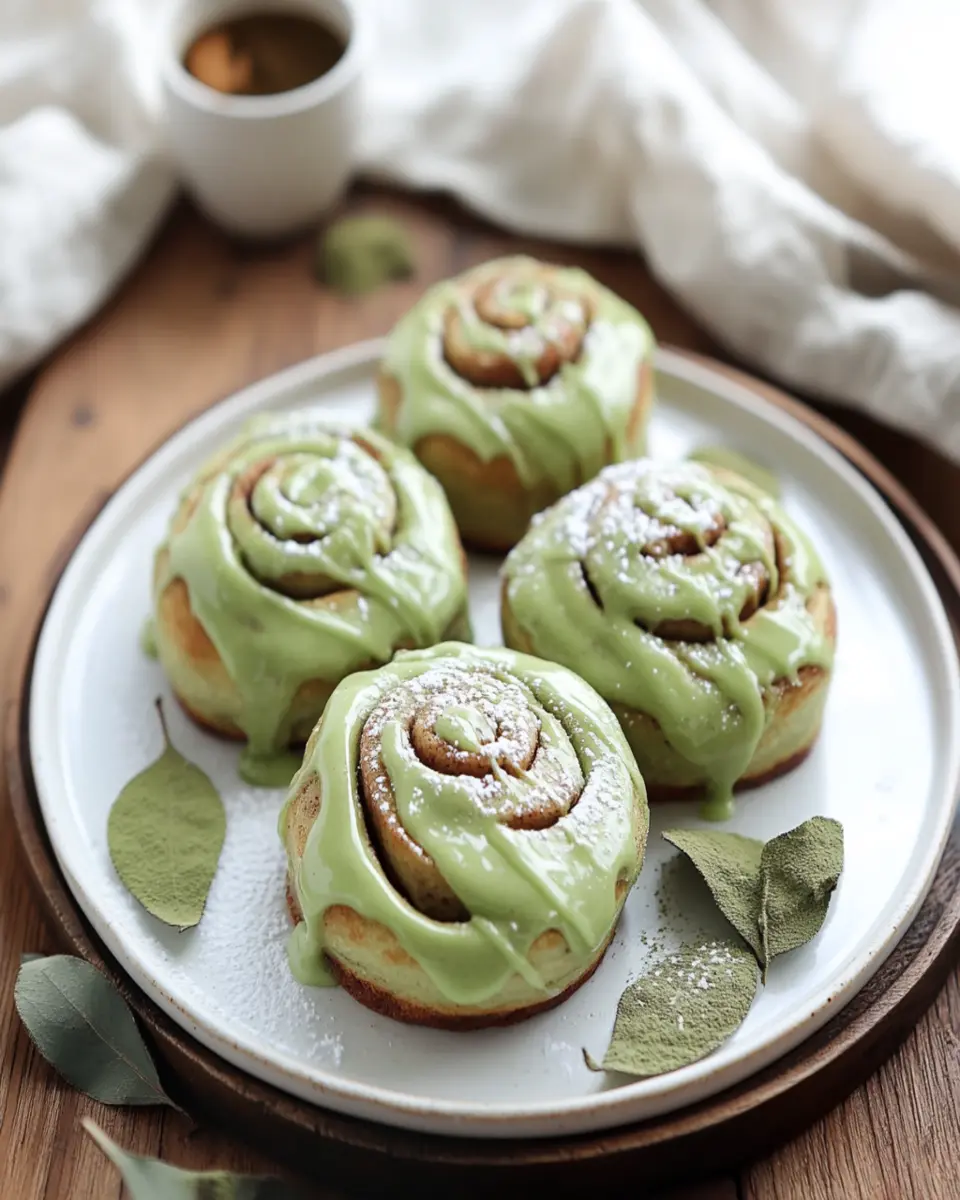Cozy Matcha Cinnamon Rolls First Image First Image