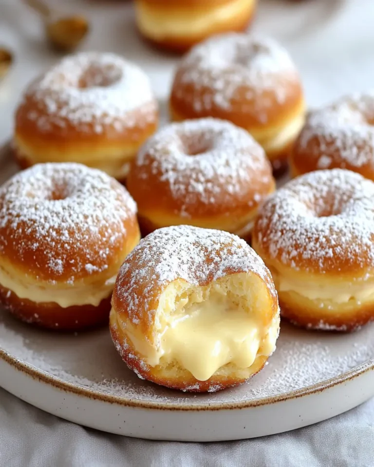 Soft Cream-Filled Donuts with Vanilla Custard Filling First Image First Image