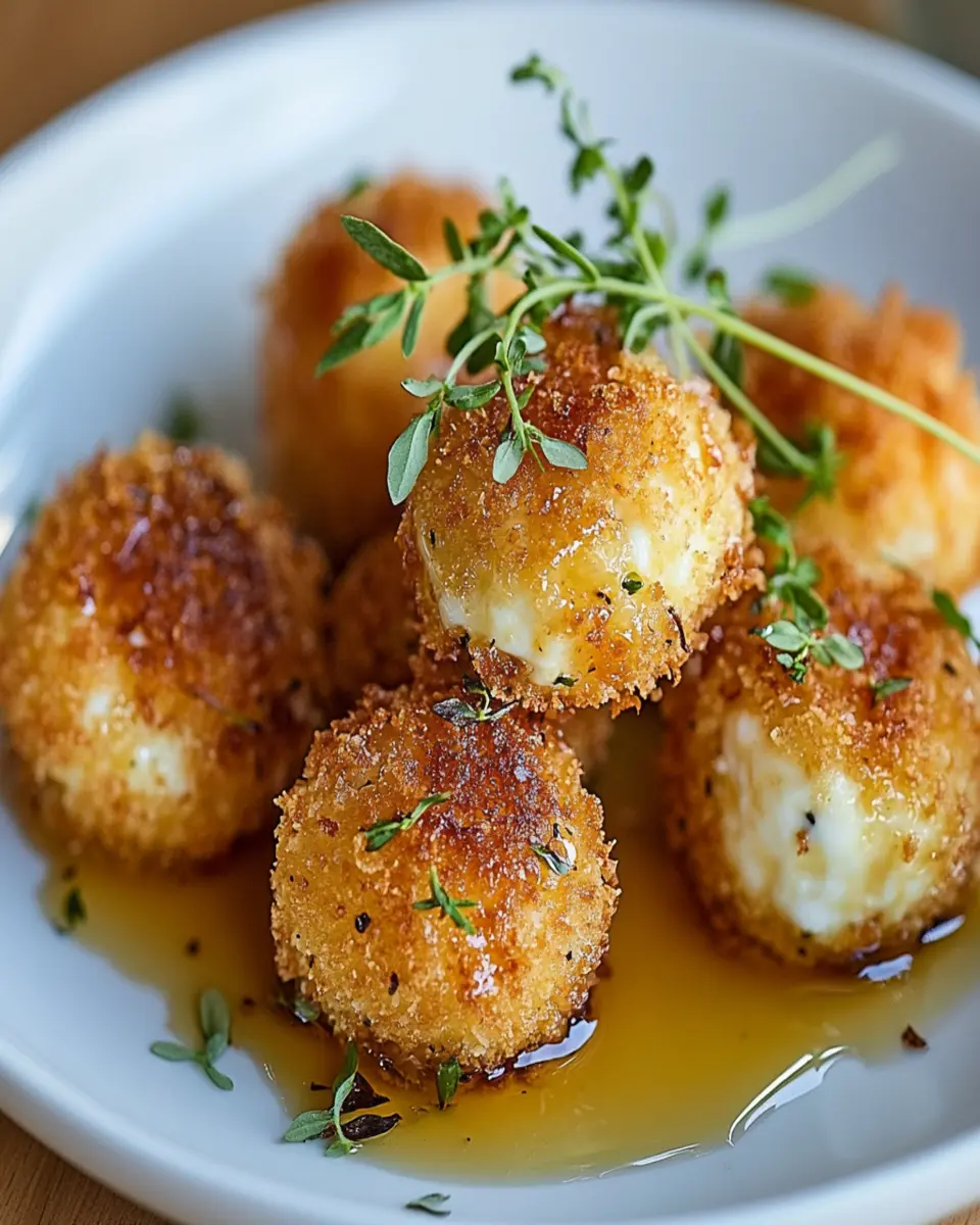 Crispy Goat Cheese Poppers with Honey First Image First Image