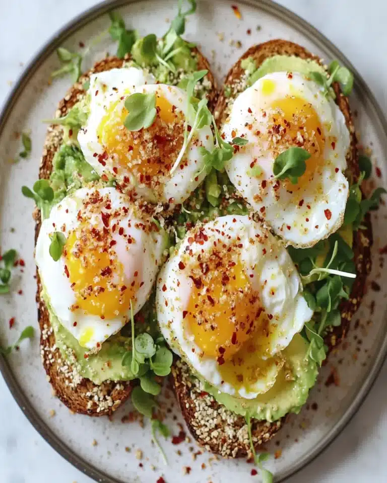 Panko Crusted Poached Eggs on Avocado Toast First Image First Image