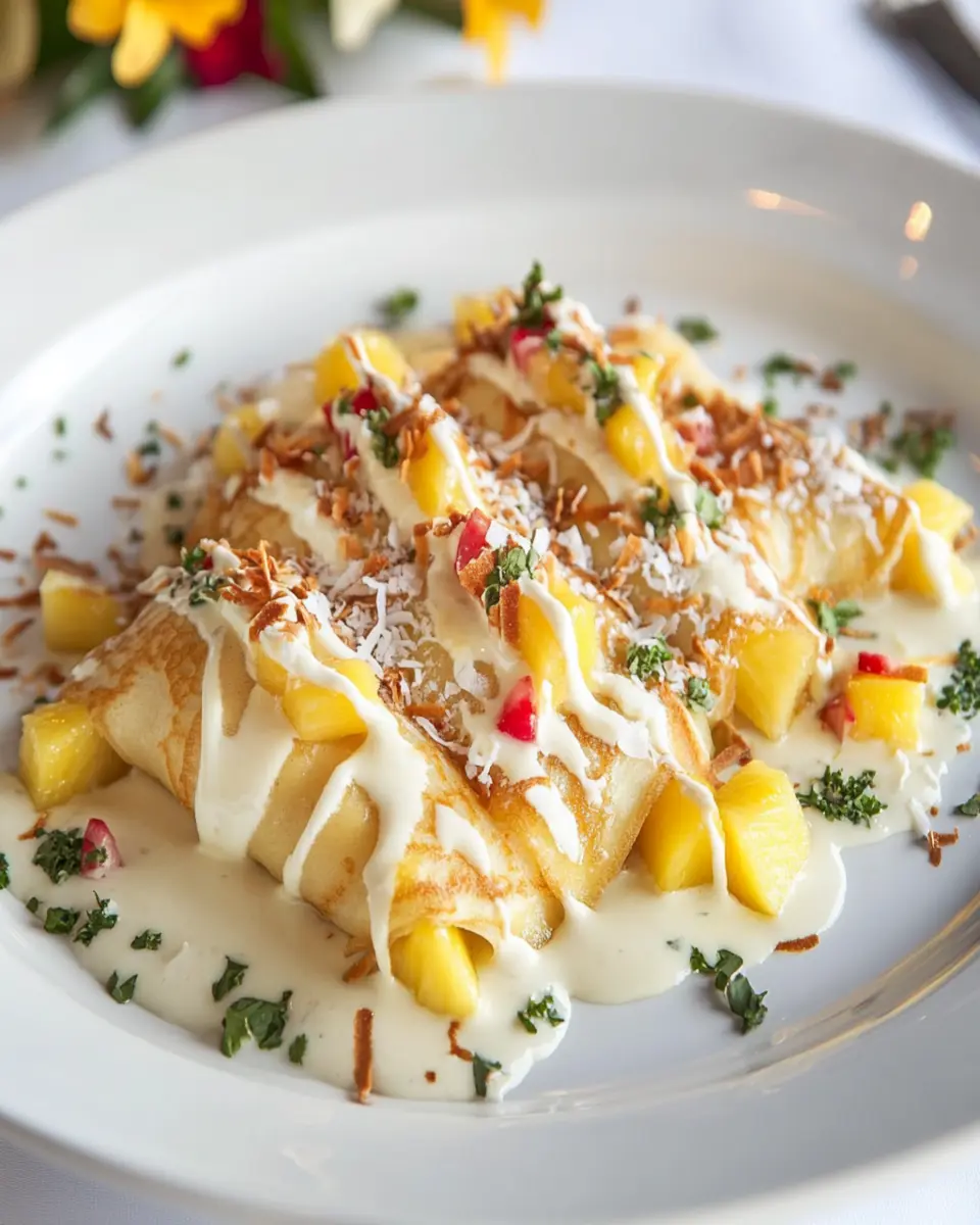 Pineapple, Mango and Coconut Crepes First Image First Image