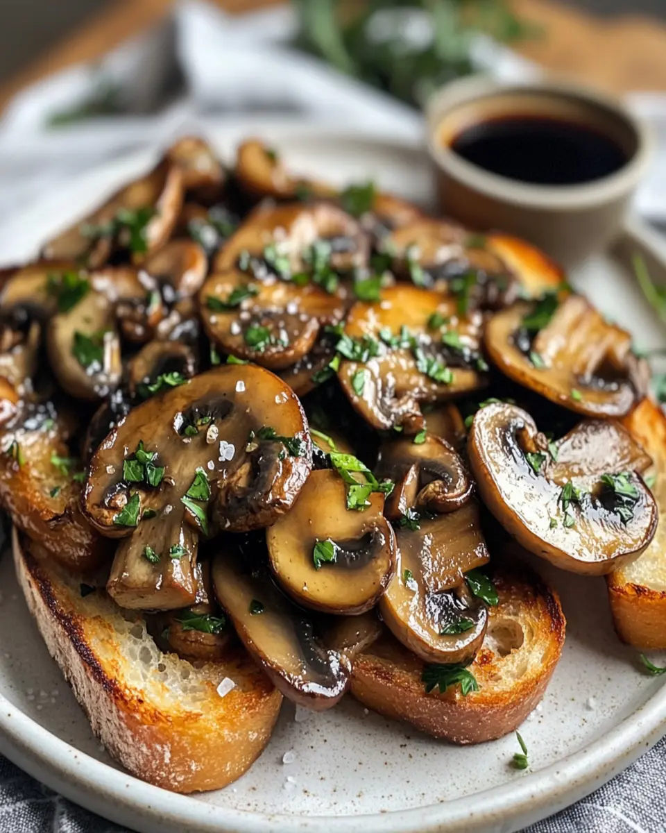 Garlic swiss mushrooms on toast First Image First Image