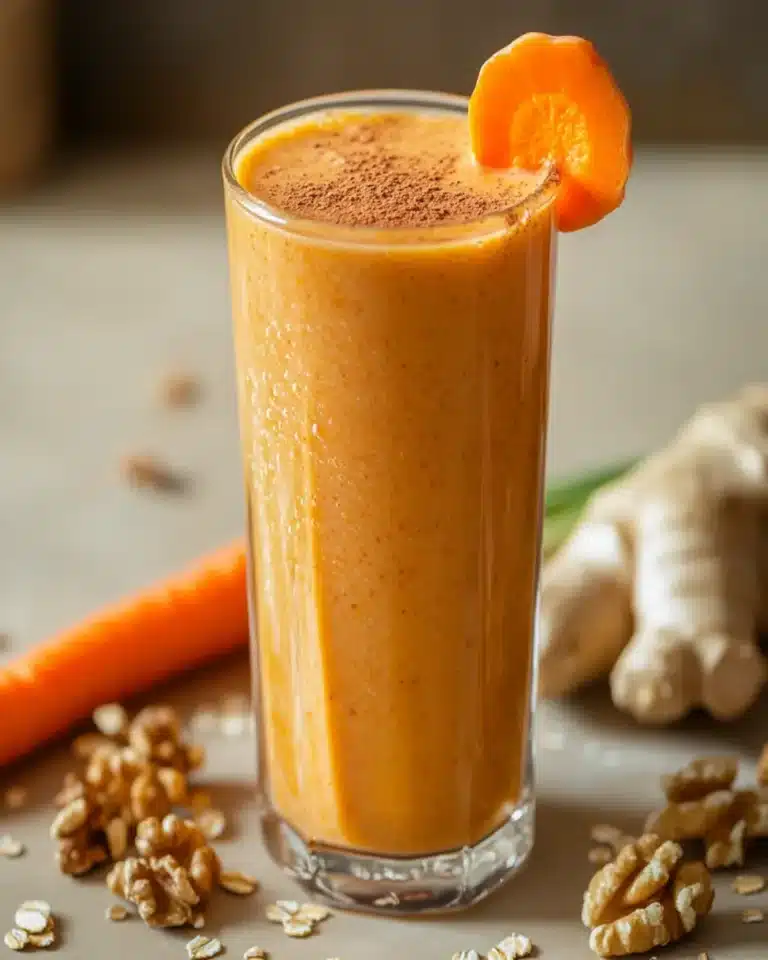 Delicious, healthy carrot cake smoothie First Image First Image