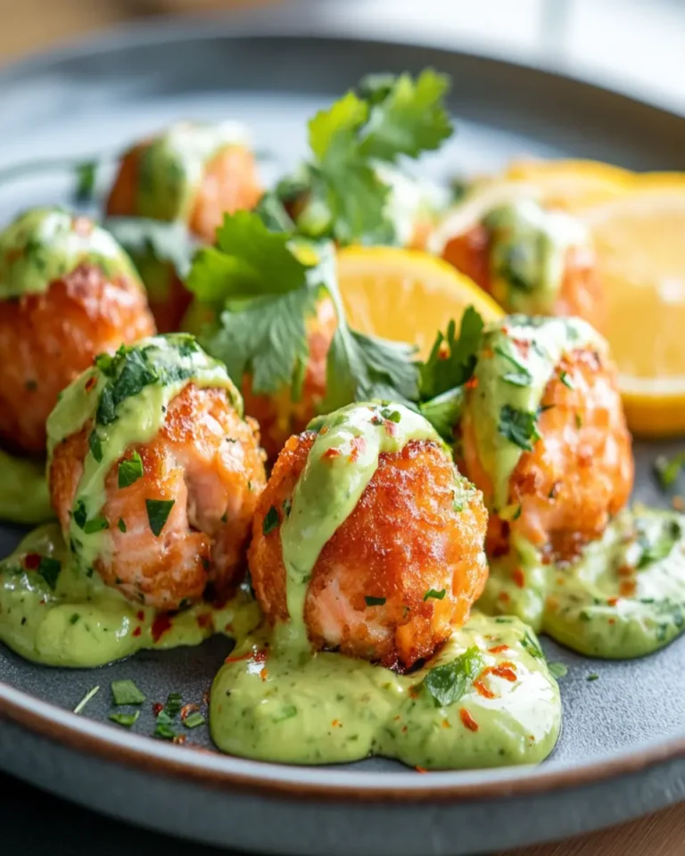 Salmon Balls with Creamy Avocado Sauce First Image First Image