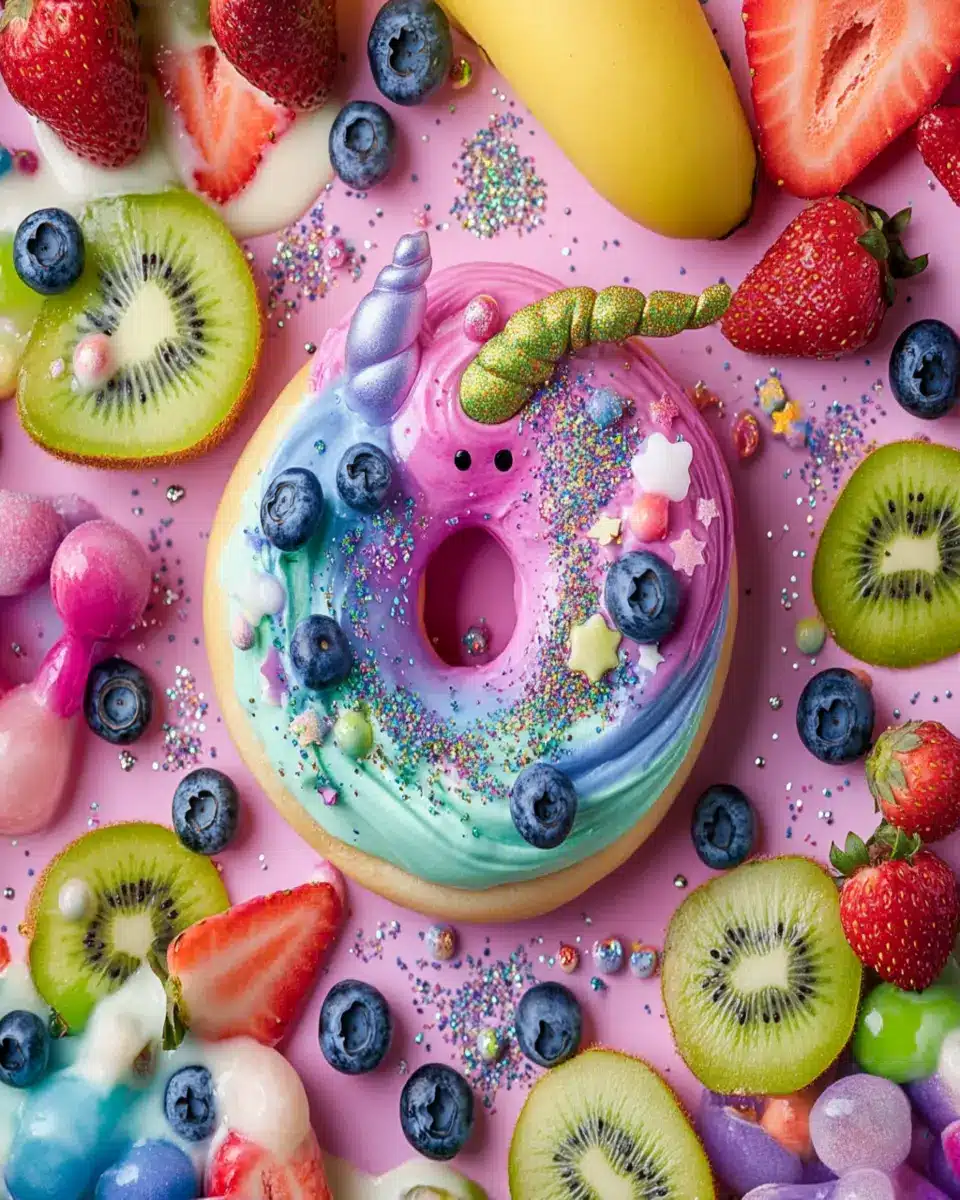 Unicorn Bagel Sparkle Box Cream Cheese and Fruit First Image First Image