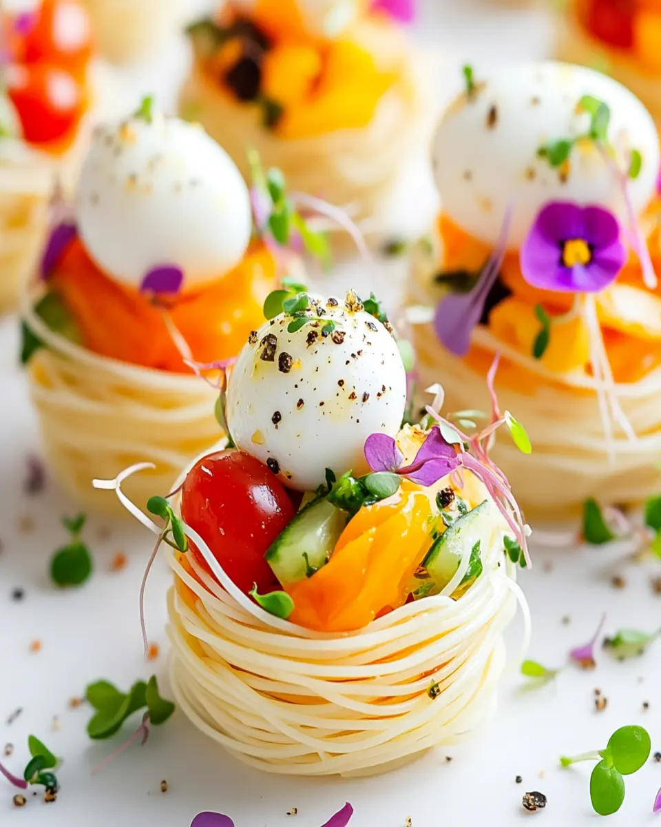 Mini Egg Nest Pasta Salad Cups First Image First Image
