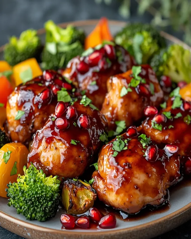 Easy Sticky Pomegranate Chicken First Image First Image
