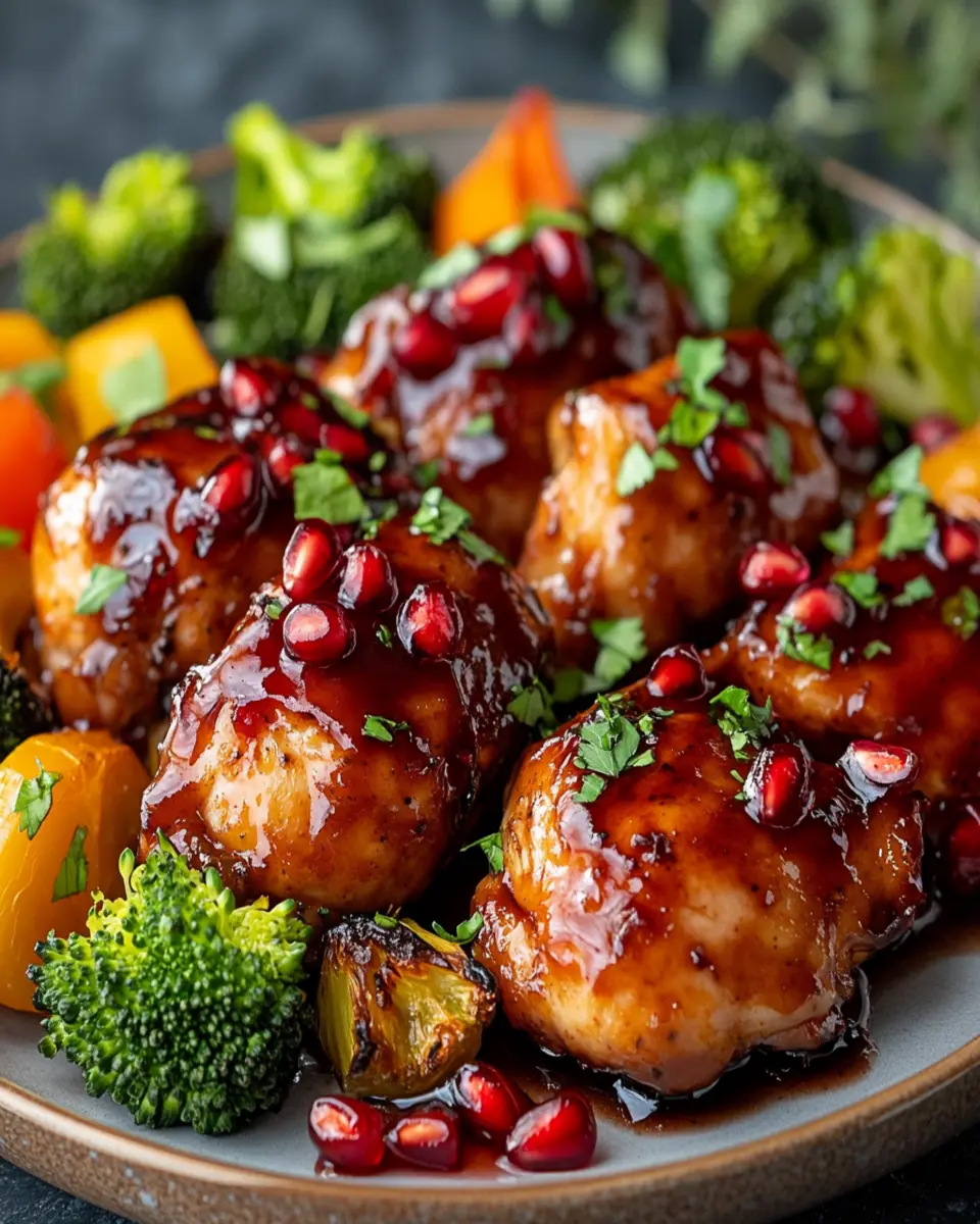 Easy Sticky Pomegranate Chicken First Image First Image