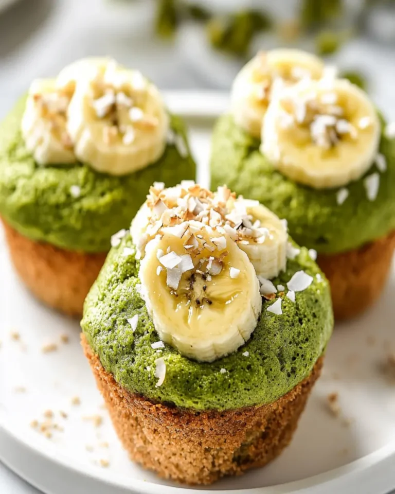 Fluffy Matcha Muffins with Banana & Coconut First Image First Image