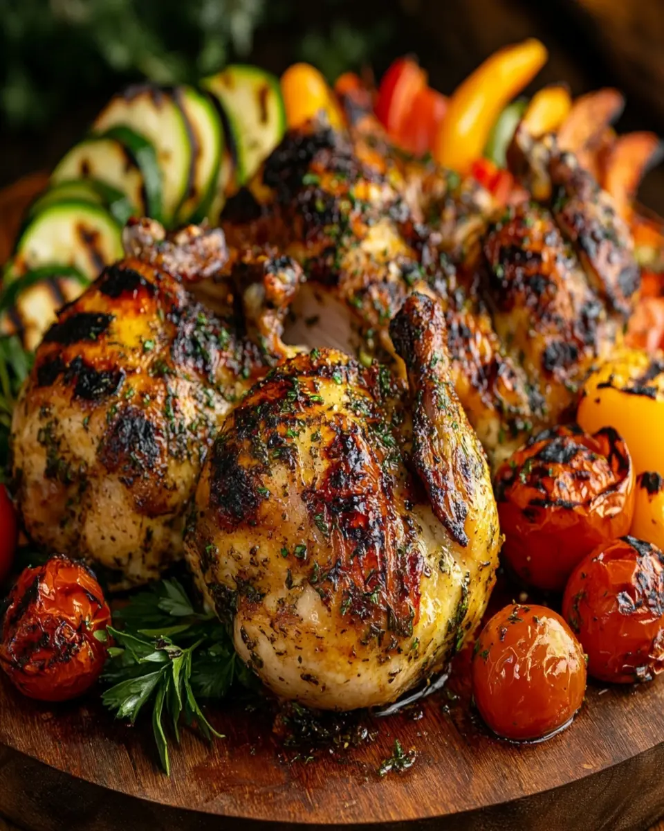 Cornish Hen Spatchcocked Over Charcoal First Image First Image
