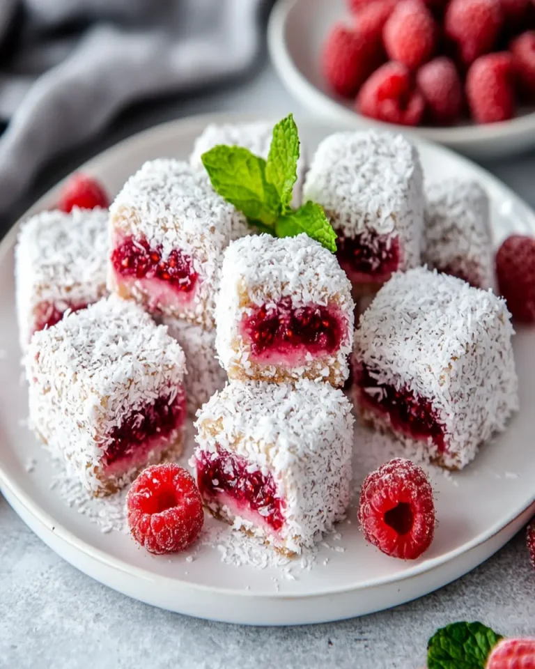 Raspberry Lamingtons With Jam And Coconut First Image First Image