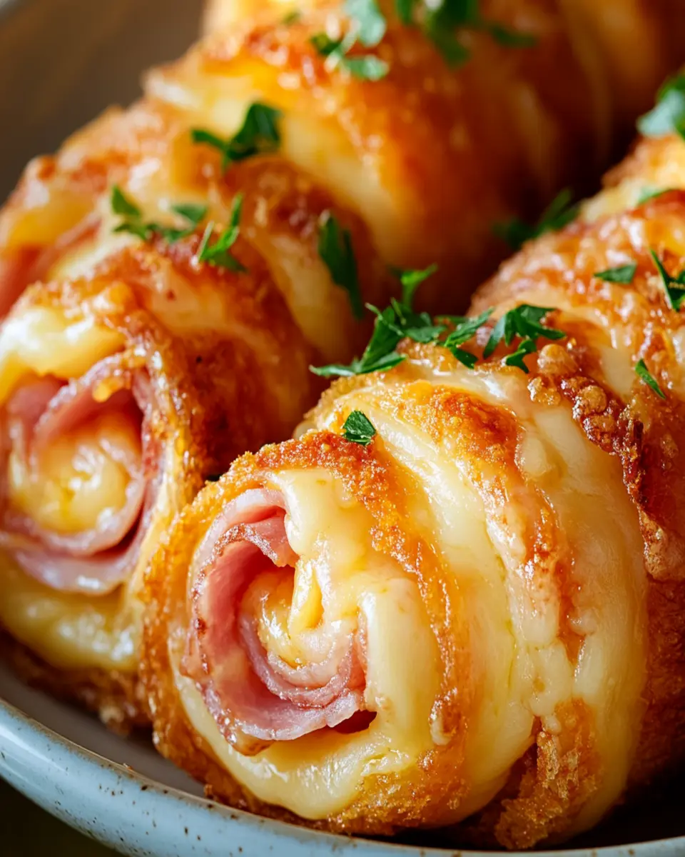 Quick Keto Snack: Crispy Ham & Cheese Rolls First Image First Image